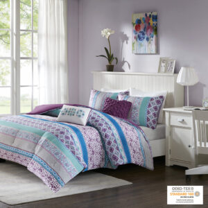 Update your bedroom with the chic boho flair of the Intelligent Design Joni Comforter Set. Featuring several globally inspired prints