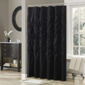 Update your bathroom instantly with the Laurel Shower Curtain. Its soft black color paired with large tufting creates a contemporary look while adding beautiful texture to your space. Made from 100% polyester polyoni