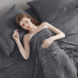 this blended fabric feels cool and breathable to even the hottest of sleepers. This silky smooth sheet set features heathered yarns to create a chic tonal look that pairs easily with any bedding set. Set includes 1 flat sheet