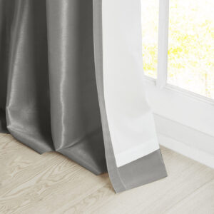 this elegant window curtain features a DIY twist tab top finish that creates rich