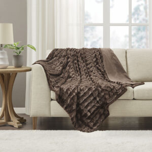 Wrap yourself in the lush comfort of the Madison Park Duke Long Fur Throw. The ultra-soft faux fur face provides comfort and coziness