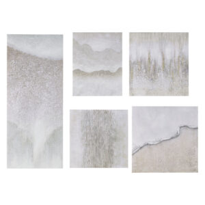 Express your artistic side with the Madison Park Natural Essence Hand Embellished Abstract 5-piece Gallery Canvas Wall Art Set. Each canvas of this wall art set features an abstract ombre pattern