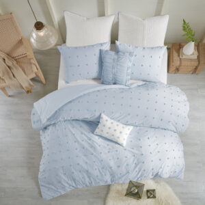 The Urban Habitat Brooklyn Cotton Jacquard Comforter Set features small tufted chenille dots that create a fresh shabby chic look. This comforter set brings a soft and charming update to your bedroom