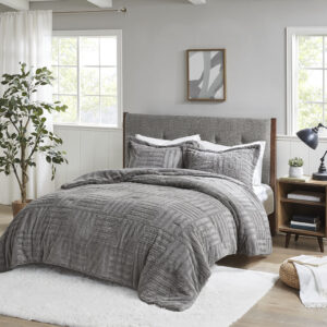 Add warmth and comfort to your bed with the Arctic faux fur down alternative comforter. The faux fur is incredibly soft and smooth and features a checkboard design for added texture and dimension. The set includes 2 shams (1 sham for T size) and is machine washable for easy care. This comforter set is also OEKO-TEX certified