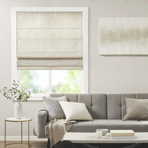 Our Madison Park Como Printed Faux Silk Room Darkening Cordless Roman Shade offers a modern and convenient update to your home decor. This roman shade flaunts a tonal ivory faux silk textured fabric to create a stylish and beautiful