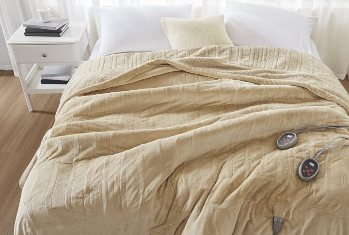 Sleep in ease in our Beautyrest Heated blanket with Secure Comfort Technology