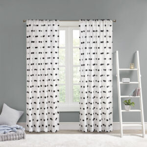 Add a unique and fun style to your bedroom with the Intelligent Design Sophie Pom Pom Embellished Window Panel. This window panel features an all-over clipped soft pompom detailing