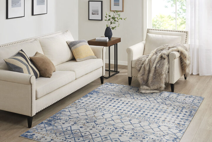 Add a fashionable style to your living space with the Madison Park Hannah Moroccan Area Rug. This machine woven