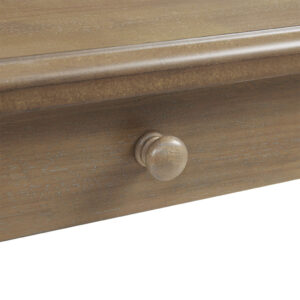 for a charming traditional design. A single drawer in the center of this solid wood desk uses metal glides to and wood knobs easily open and close