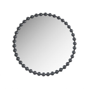 Elevate your home decor with the Madison Park Signature Marlowe Round Black Wall Mirror. This large 36" decorative mirror combines a vintage-inspired beaded frame with a sleek