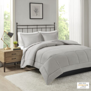 Update your space with the natural style of Madison Park’s Sarasota Microcell Down Alternative Comforter Mini Set. This microcell comforter is extremely soft and presents a simple design for a casual update. Matching shams complete the bedding set. The down alternative filling provides extra warmth and comfort