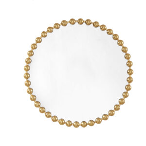 Elevate your home decor with the Madison Park Signature Marlowe Round Gold Wall Mirror. This large 36" decorative mirror features a vintage-inspired beaded frame with a hand-applied antique gold finish