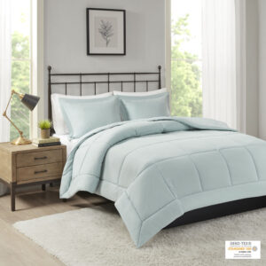 Update your space with the natural style of Madison Park’s Sarasota Microcell Down Alternative Comforter Mini Set. This microcell comforter is extremely soft and presents a simple design for a casual update. Matching shams complete the bedding set. The down alternative filling provides extra warmth and comfort