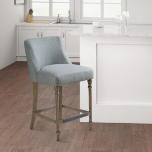 Elevate the look of your dining space with the Martha Stewart Delaney 25" Upholstered Counter Stool. Flaunting an elegant silhouette