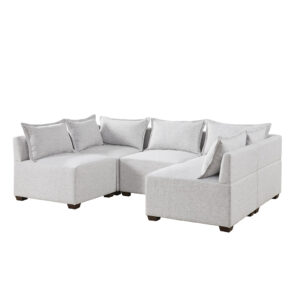 the modular pieces feature a sleek and clean design for a casual and long lasting look. With unlimited combinations using pieces from the Molly sofa collection