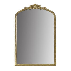 Elevate your space with the vintage-inspired wall mirror for glam luxury or traditional home decor. Its arched shape and resin beaded details exude vintage charm. With a durable MDF frame and mirrored glass