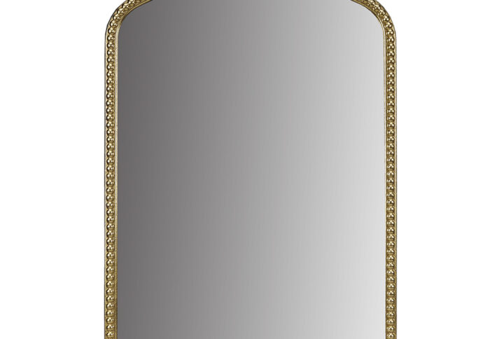 Elevate your space with the vintage-inspired wall mirror for glam luxury or traditional home decor. Its arched shape and resin beaded details exude vintage charm. With a durable MDF frame and mirrored glass