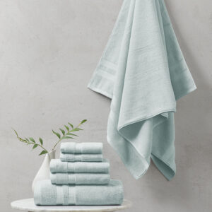 Our Beautyrest Plume 100% Cotton Feather Touch Towel 6 Piece Set offers a perfectly luxurious soft addition to your bathroom. Each towel is made from 750gsm premium quality cotton for a cashmere like hand feel that is also absorbent and durable; as the PVA free 3PLY zero twist like construction provides a long-lasting softness while also making this towel set economical and eco-friendly. These towels are Made in Green by OEKO-TEX