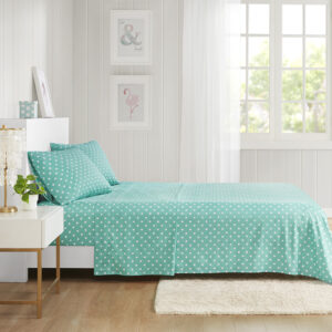 Brighten up your child’s bedroom with the Mi Zone Polka Dot Printed 100% Cotton Sheet Set. Featuring both bright and soft colors