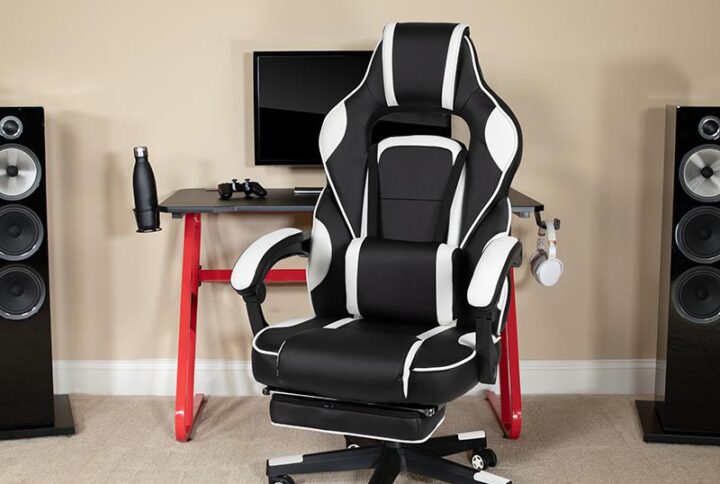 X40 Gaming Chair Racing Computer Chair - White From Flash Furniture