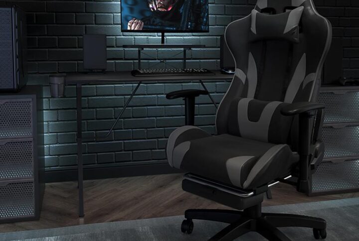 X20 Gaming Chair Racing Office Computer Swivel Chair with Back in Gray From Flash Furniture