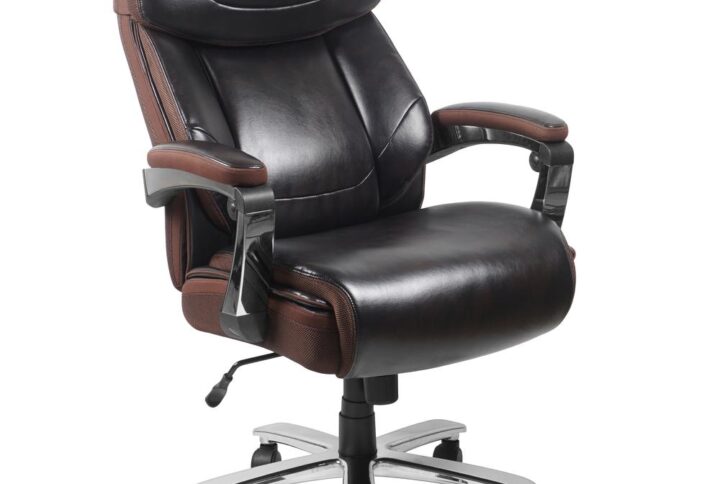 Office Chair | Brown Executive Swivel Office Chair with Headrest and Wheels From Flash Furniture