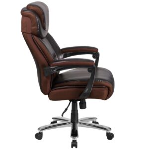 Office Chair | Brown Executive Swivel Office Chair with Headrest and Wheels From Flash Furniture