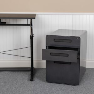 3-Drawer Mobile Locking Filing Cabinet with Anti-Tilt Mechanism