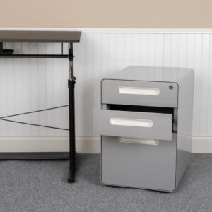 3-Drawer Mobile Locking Filing Cabinet with Anti-Tilt Mechanism