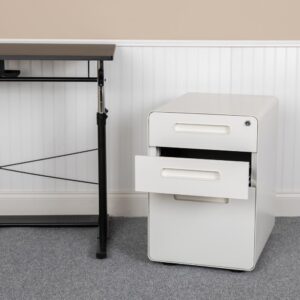 3-Drawer Mobile Locking Filing Cabinet with Anti-Tilt Mechanism