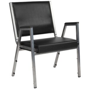 1000 lb. Rated Black Antimicrobial Vinyl Bariatric Medical Reception Arm Chair From Flash Furniture