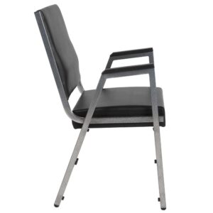 1000 lb. Rated Black Antimicrobial Vinyl Bariatric Medical Reception Arm Chair From Flash Furniture