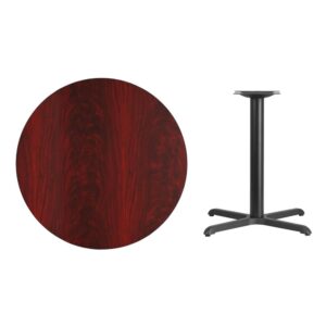 36'' Round Mahogany Laminate Table Top with 30'' x 30'' Table Height Base From Flash Furniture