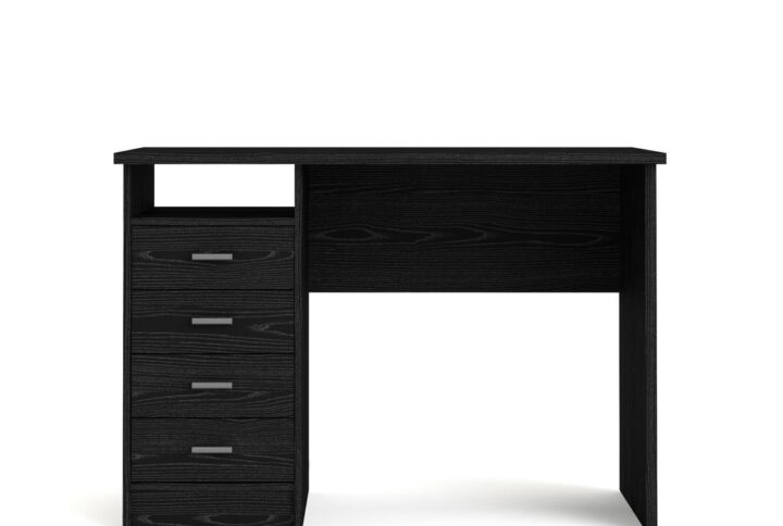 Desk with 4 Drawers Black Woodgrain From Tvilum