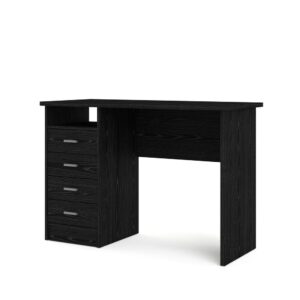 Desk with 4 Drawers Black Woodgrain From Tvilum