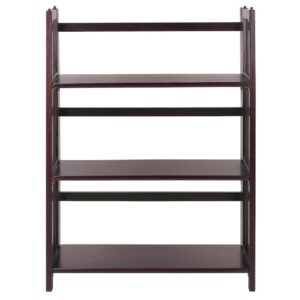 3-Shelf Folding Stackable Bookcase 27.5" Wide-Espresso From Casual Home