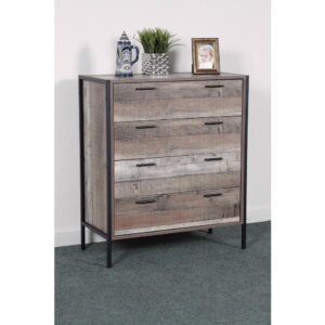 Four Drawer Chest with Metal Frame and Legs From American Furniture Classics