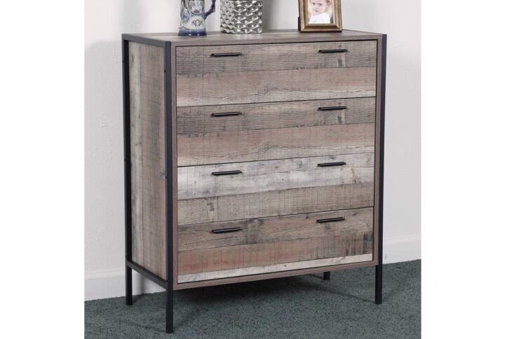 Four Drawer Chest with Metal Frame and Legs From American Furniture Classics