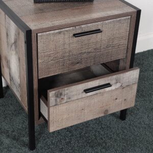 Two Drawer Night Stand with Metal Frame and Legs From American Furniture Classics