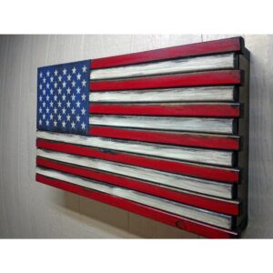 American Furniture Classics Model LRG2COMP Large American Flag Wall Hanging Gun Concealment with Two Secret Compartments From American Furniture Classics