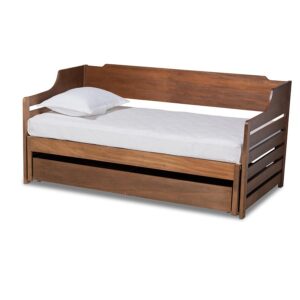 Brown Finished Expandable Twin Size to King Size Daybed with Storage Drawer From Baxton Studio