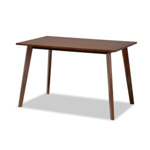 Transitional Walnut Brown Finished Rectangular Wood Dining Table From Baxton Studio