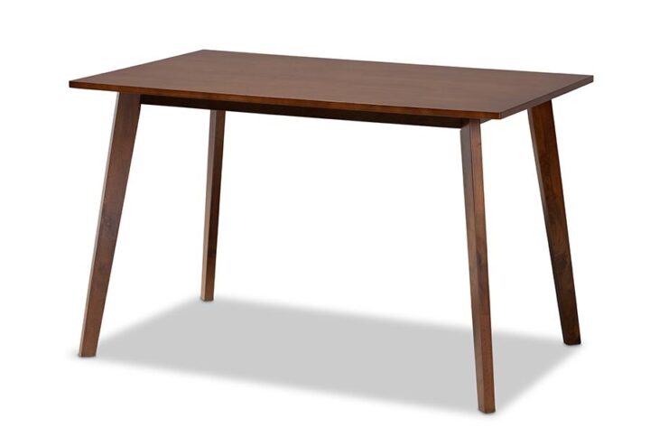 Transitional Walnut Brown Finished Rectangular Wood Dining Table From Baxton Studio