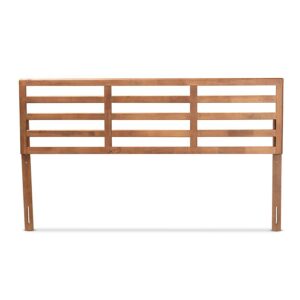 Akemi Modern and Contemporary Ash Walnut Finished Wood King Size Headboard From Baxton Studio