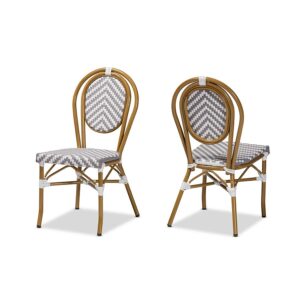 Stackable 2-Piece Bistro Dining Chair Set From Baxton Studio