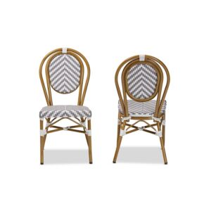 Stackable 2-Piece Bistro Dining Chair Set From Baxton Studio