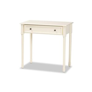 Mahler Classic and Traditional White Finished Wood 1-Drawer Console Table From Baxton Studio