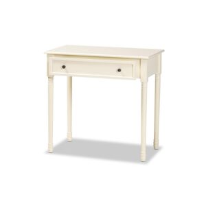 Mahler Classic and Traditional White Finished Wood 1-Drawer Console Table From Baxton Studio