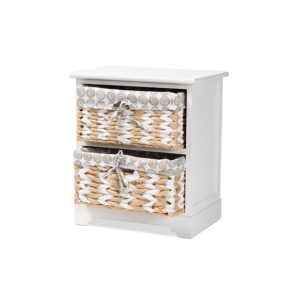 Rianne Modern Transitional White Finished Wood 2-Basket Storage Unit From Baxton Studio