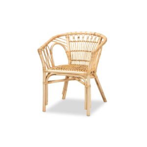 Kaka Modern Bohemian Natural Brown Rattan Dining Chair From bali & pari